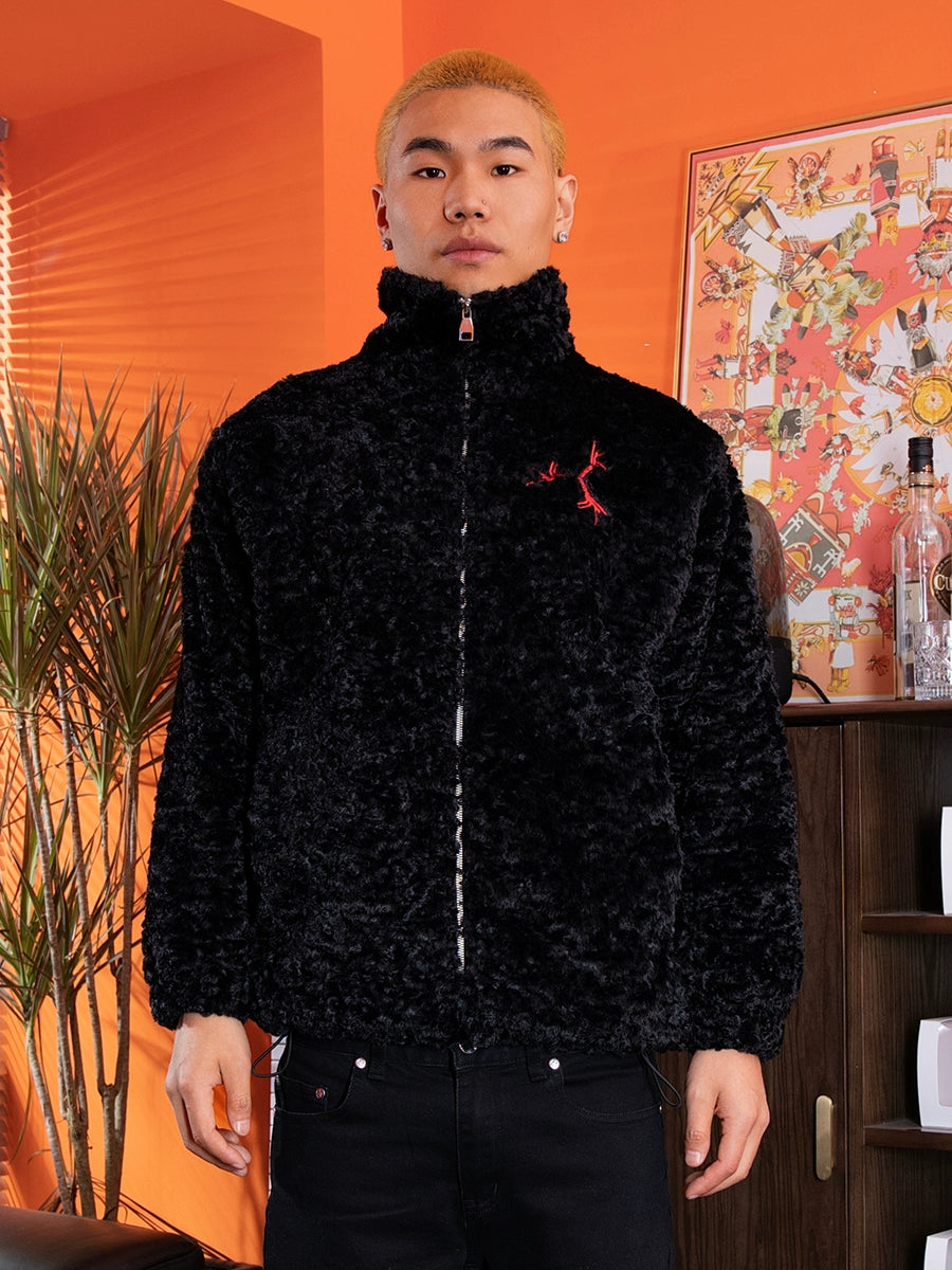 TGFCLUB Goat Embroidered Sherpa Fleece Jacket | Face 3 Face