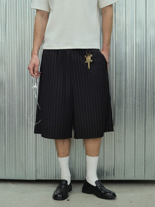 S45 Jacquard Stripe Baggy Suit Shorts
