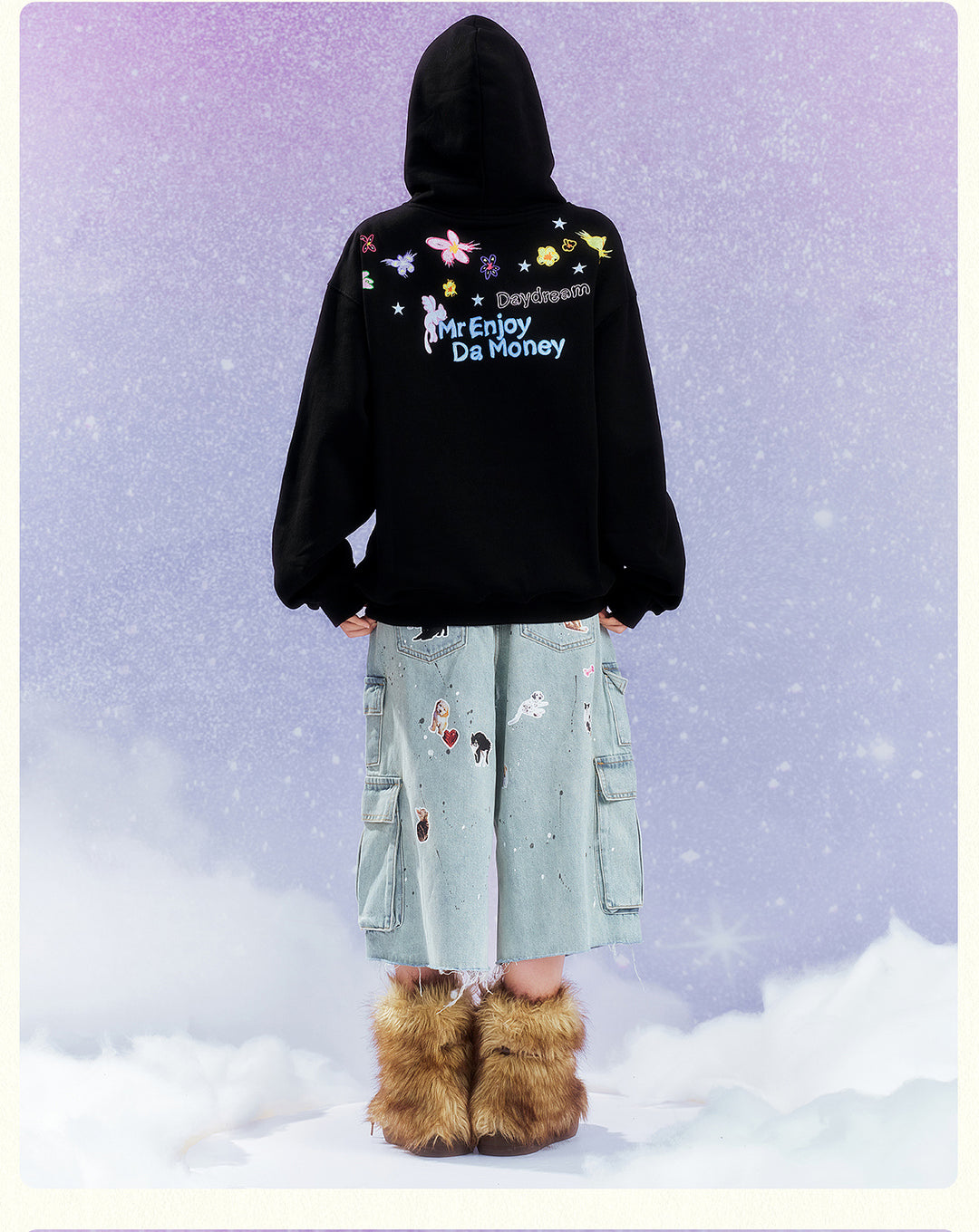 MEDM Graffiti Flower Print Hoodie | Face 3 Face