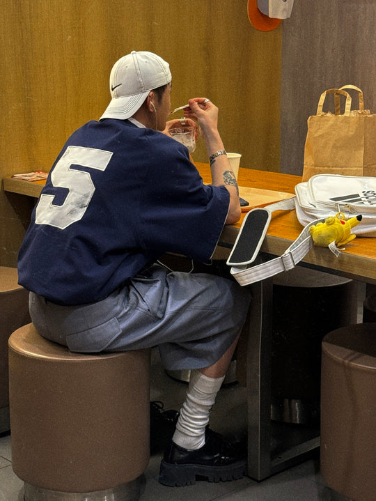 Aurocean Dirty Dye Aged Vintage Patch Embroidered Soccer Jersey Tee | Face 3 Face