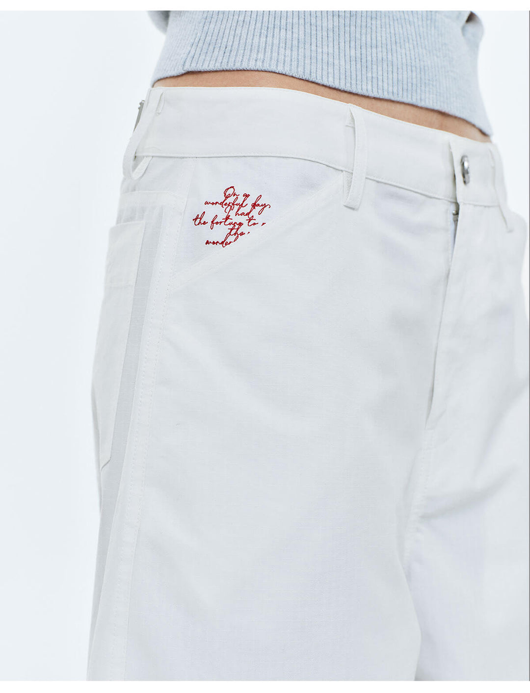 MEDM Lightweight Embroidered Baggy Pants | Face 3 Face