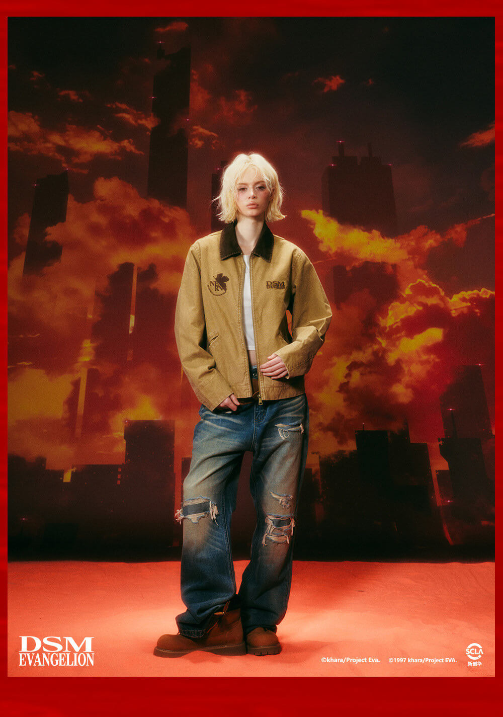 DSM x EVA Shinji and Rei Washed Detroit Jacket | Face 3 Face