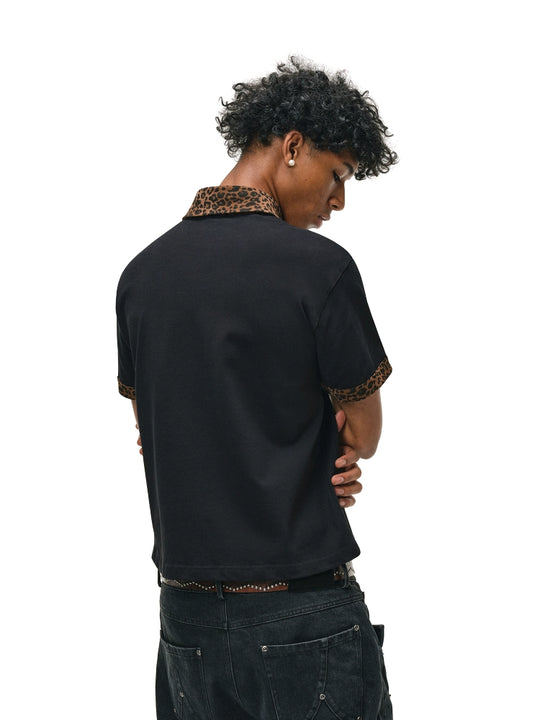 ANTIDOTE Leopard Patchwork Polo | Face 3 Face