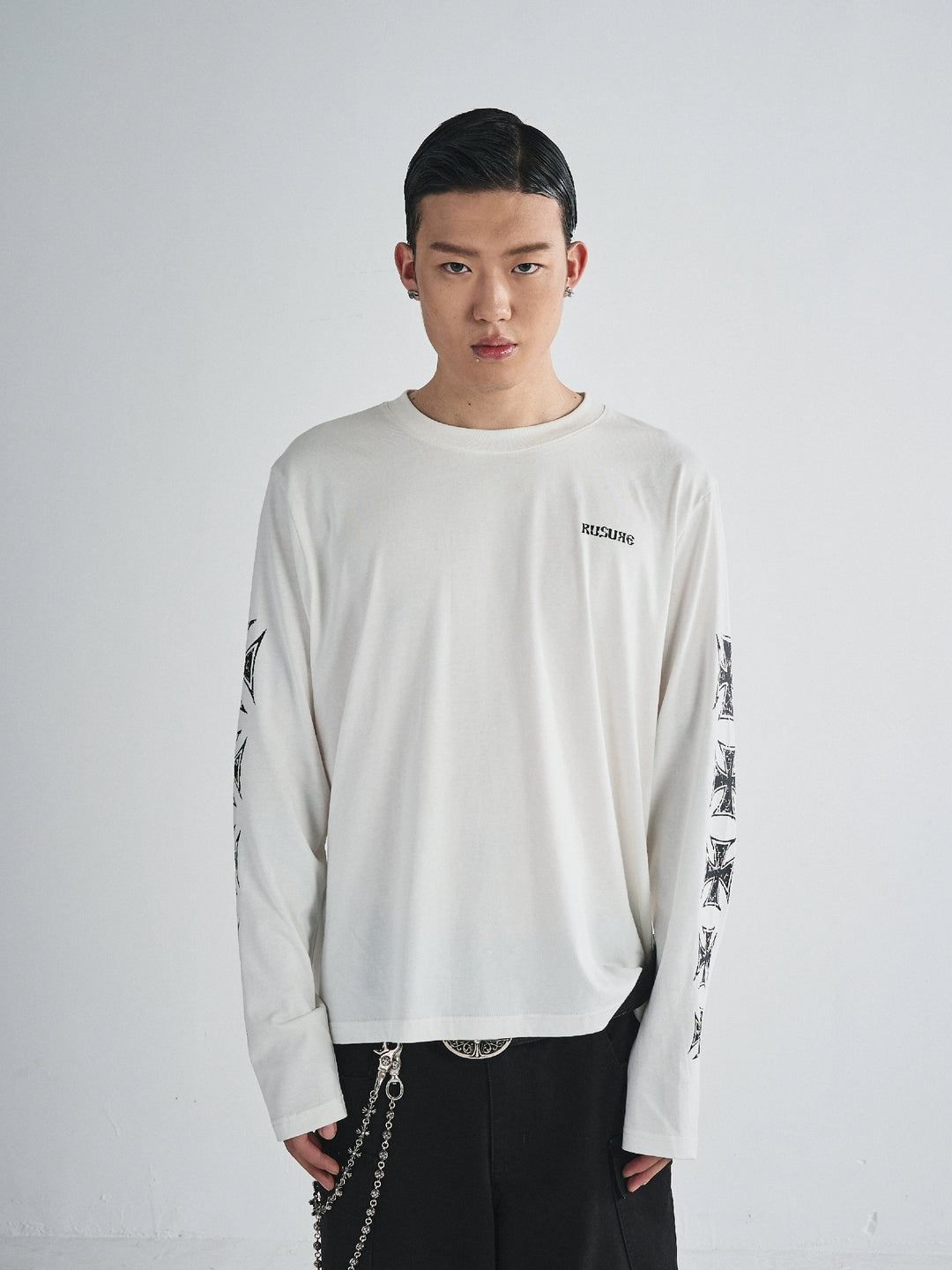 RUSURE Cross Logo Print Long Sleeve Tee | Face 3 Face