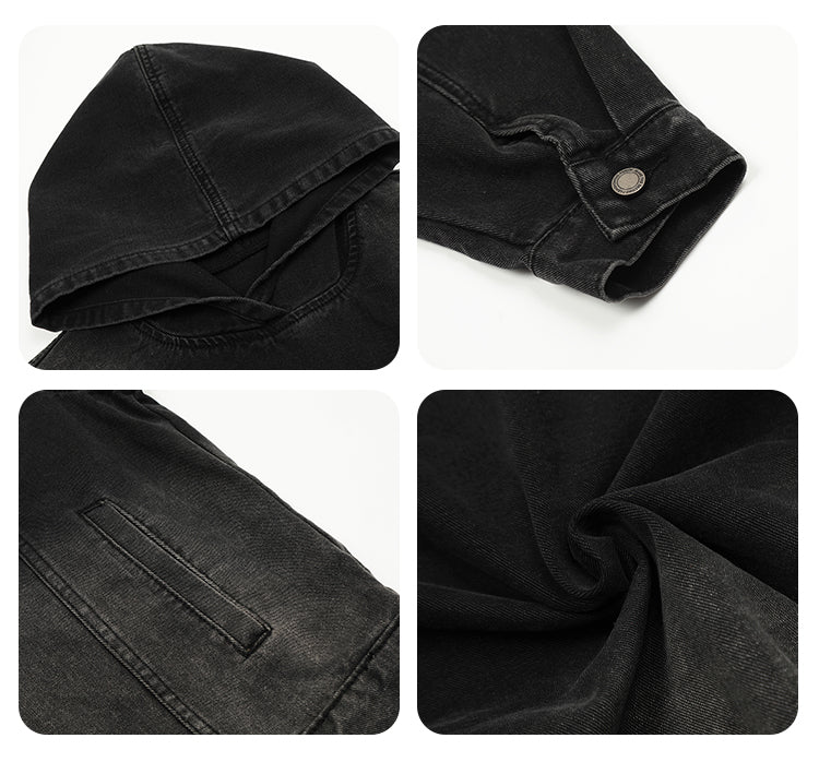 F3F Select Washed Denim Hoodie | Face 3 Face