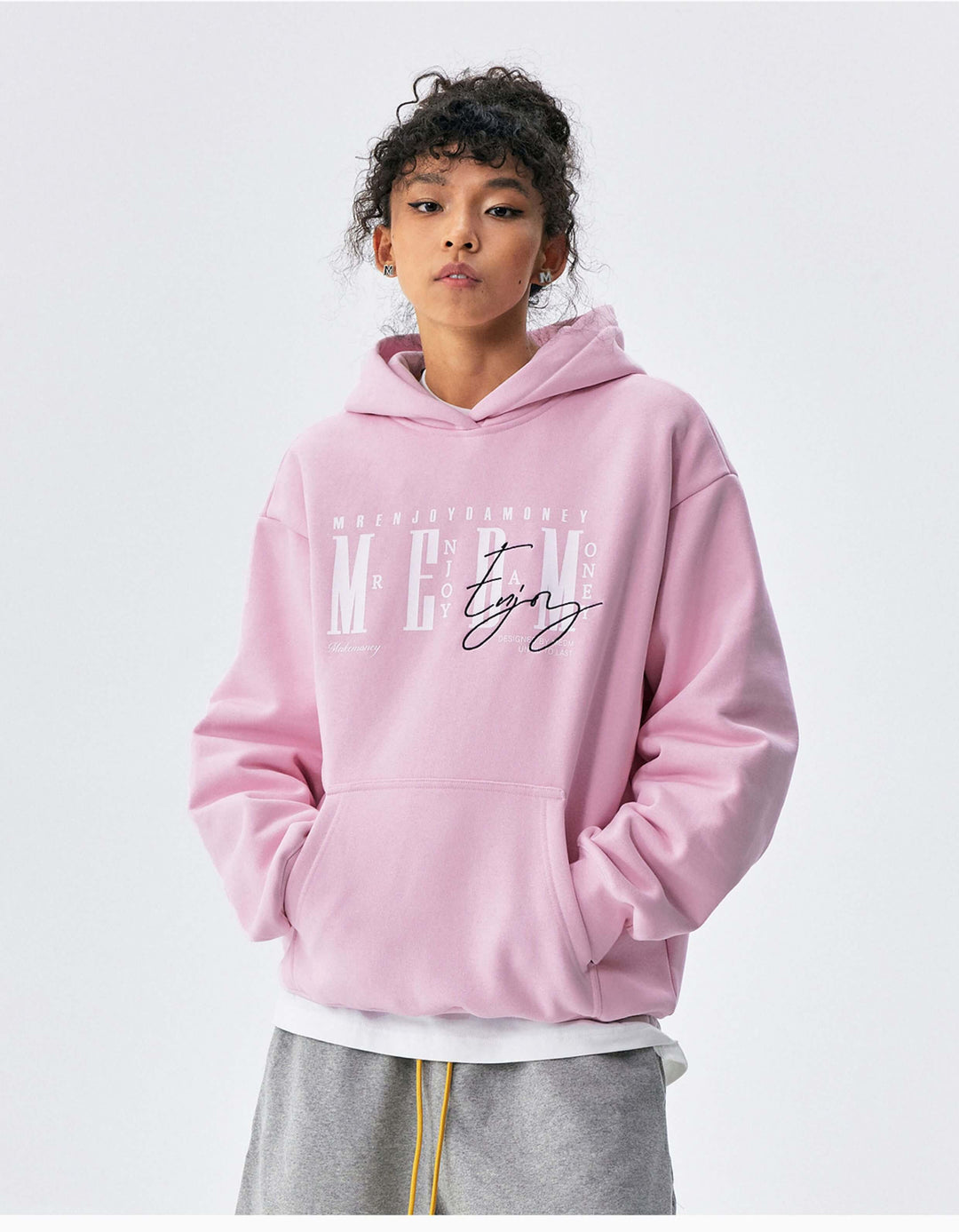 MEDM Logo Print and Embroidered Lettering Hoodie | Face 3 Face