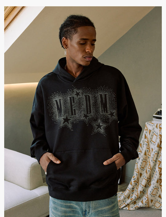MEDM Rhinestone Star & Logo Hoodie | Face 3 Face