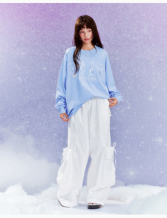 MEDM Flower Star Logo Embroidered Long Sleeve Tee | Face 3 Face