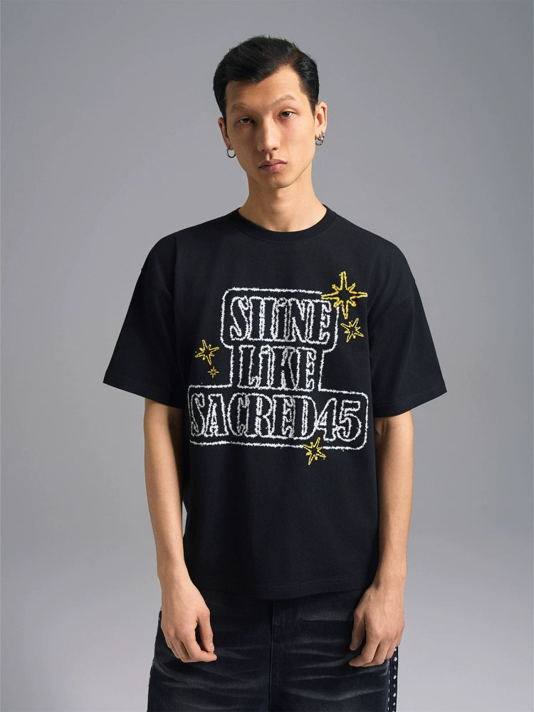 S45 Rhinestone Flash Style Slogan Tee | Face 3 Face