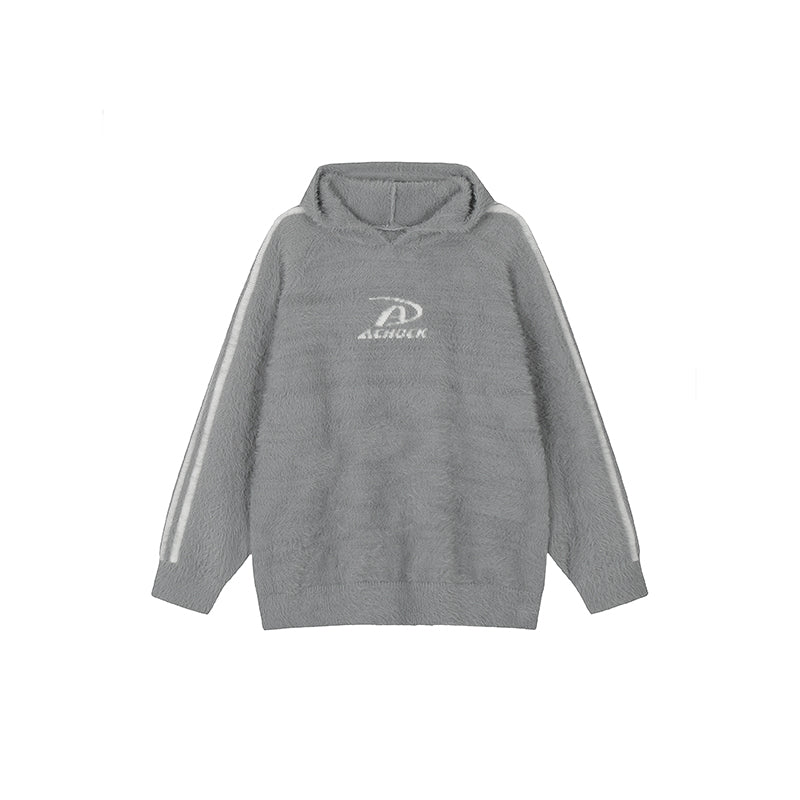 Achock Logo Jacquard Mink Wool Knit Hoodie