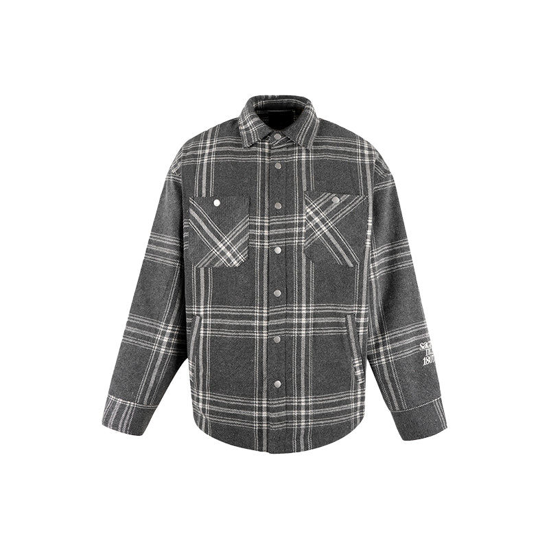 1807 Plaid Printed Quilted Shirt Jacket | Face 3 Face