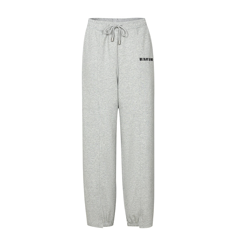 MEDM Stitched Pattern Embroidered Logo Sweatpants | Face 3 Face