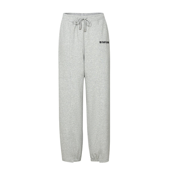 MEDM Stitched Pattern Embroidered Logo Sweatpants | Face 3 Face