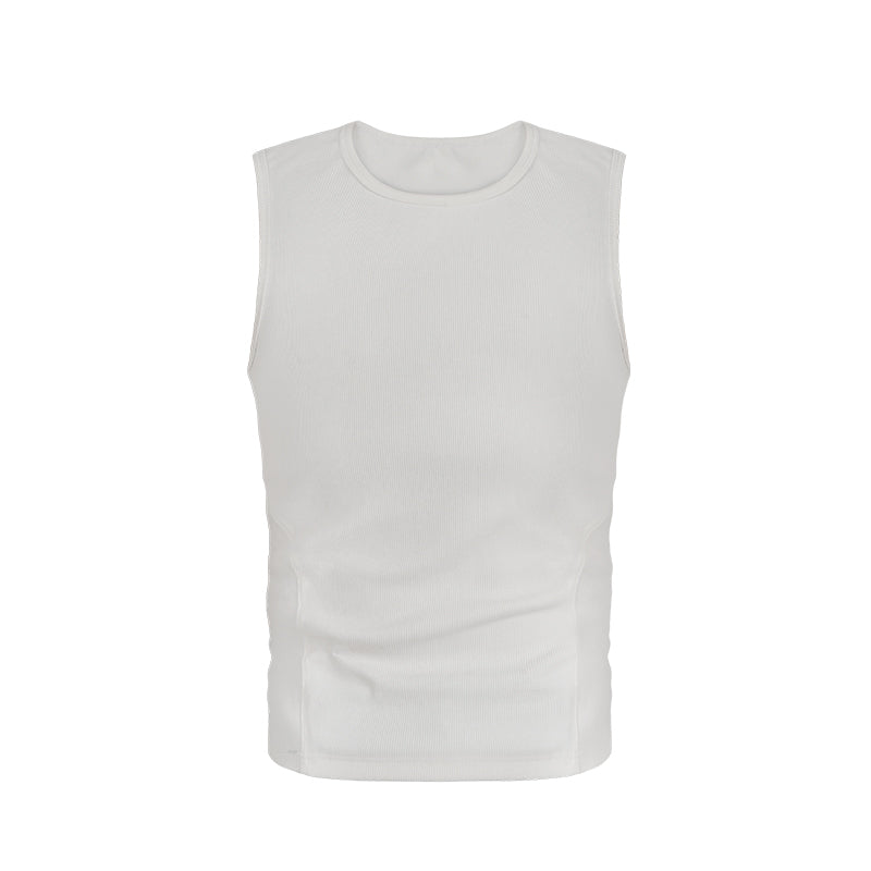 ANTIDOTE Pit Stripe Texture Slim Stretch Sleeveless Tee