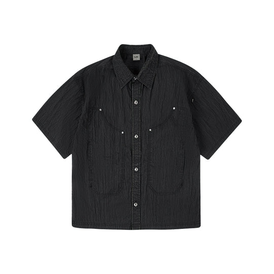 Labt Distressed Wash Pocket Short Sleeve Shirt | Face 3 Face