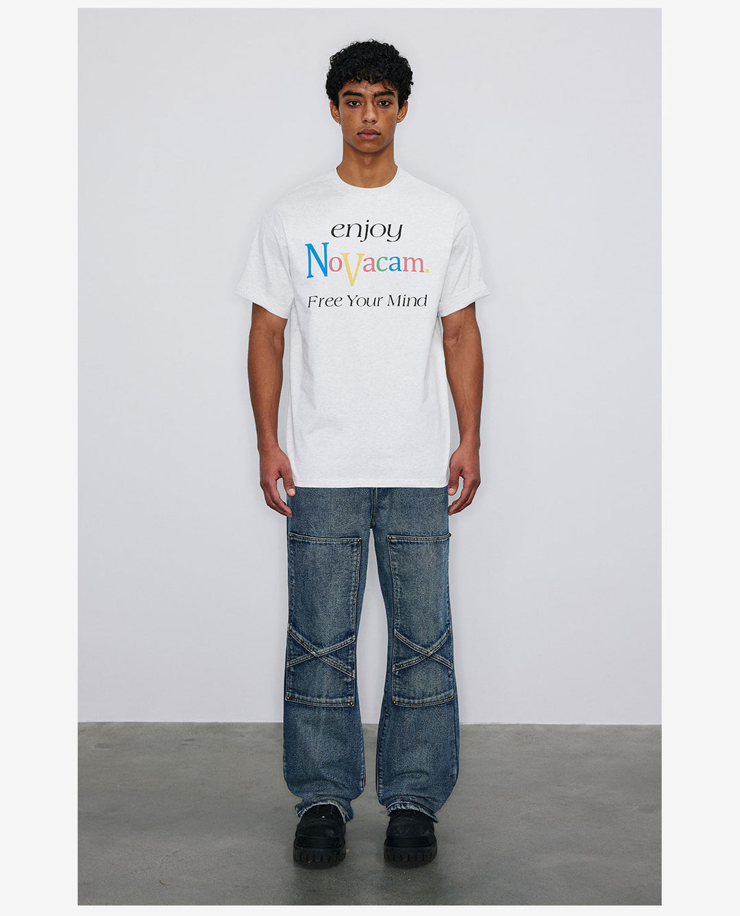 NOVACAM Enjoy Vintage Letter Print Tee | Face 3 Face