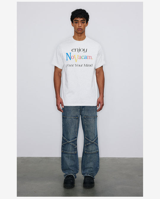 NOVACAM Enjoy Vintage Letter Print Tee | Face 3 Face