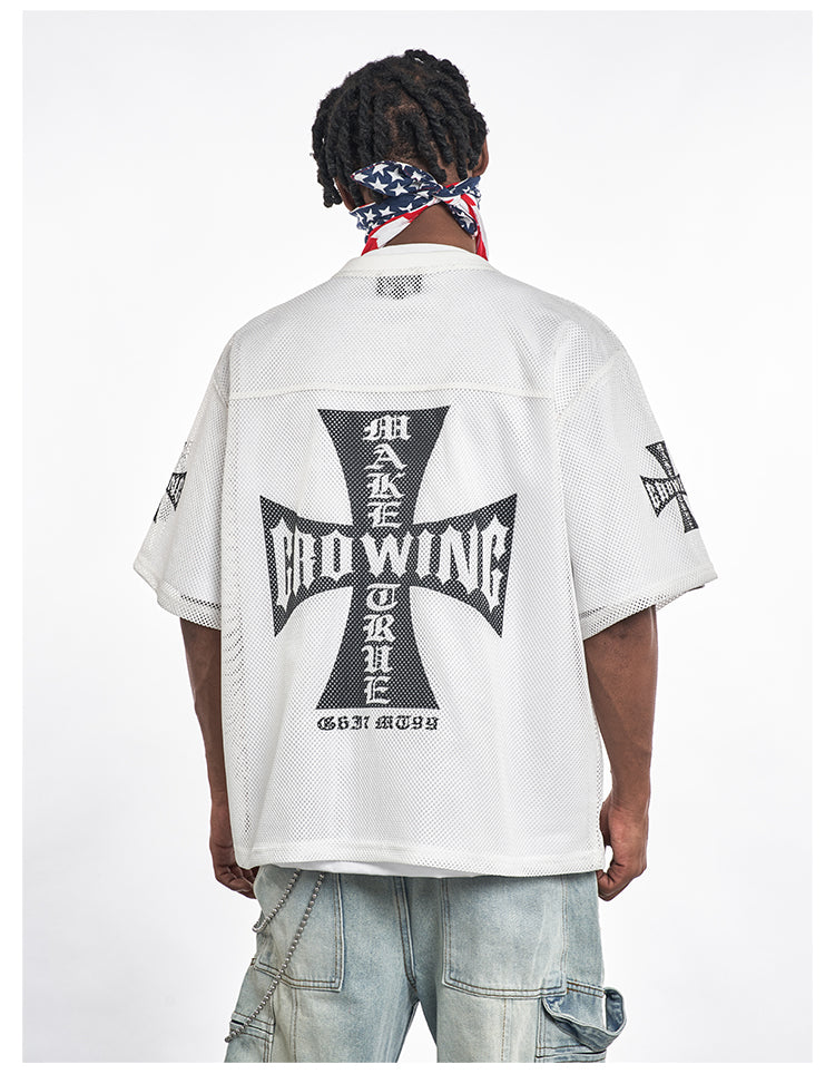 F3F Select Cross Print Mesh Jersey | Face 3 Face