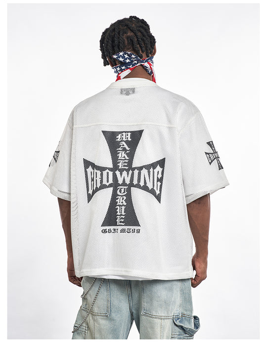 F3F Select Cross Print Mesh Jersey | Face 3 Face