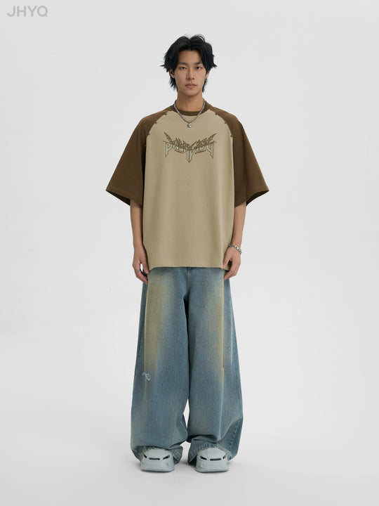 JHYQ Leopard Print Raglan Sleeves Tee