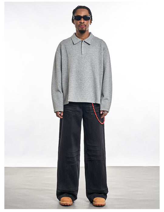 F3F Select Wrinkled Black Baggy Jeans | Face 3 Face