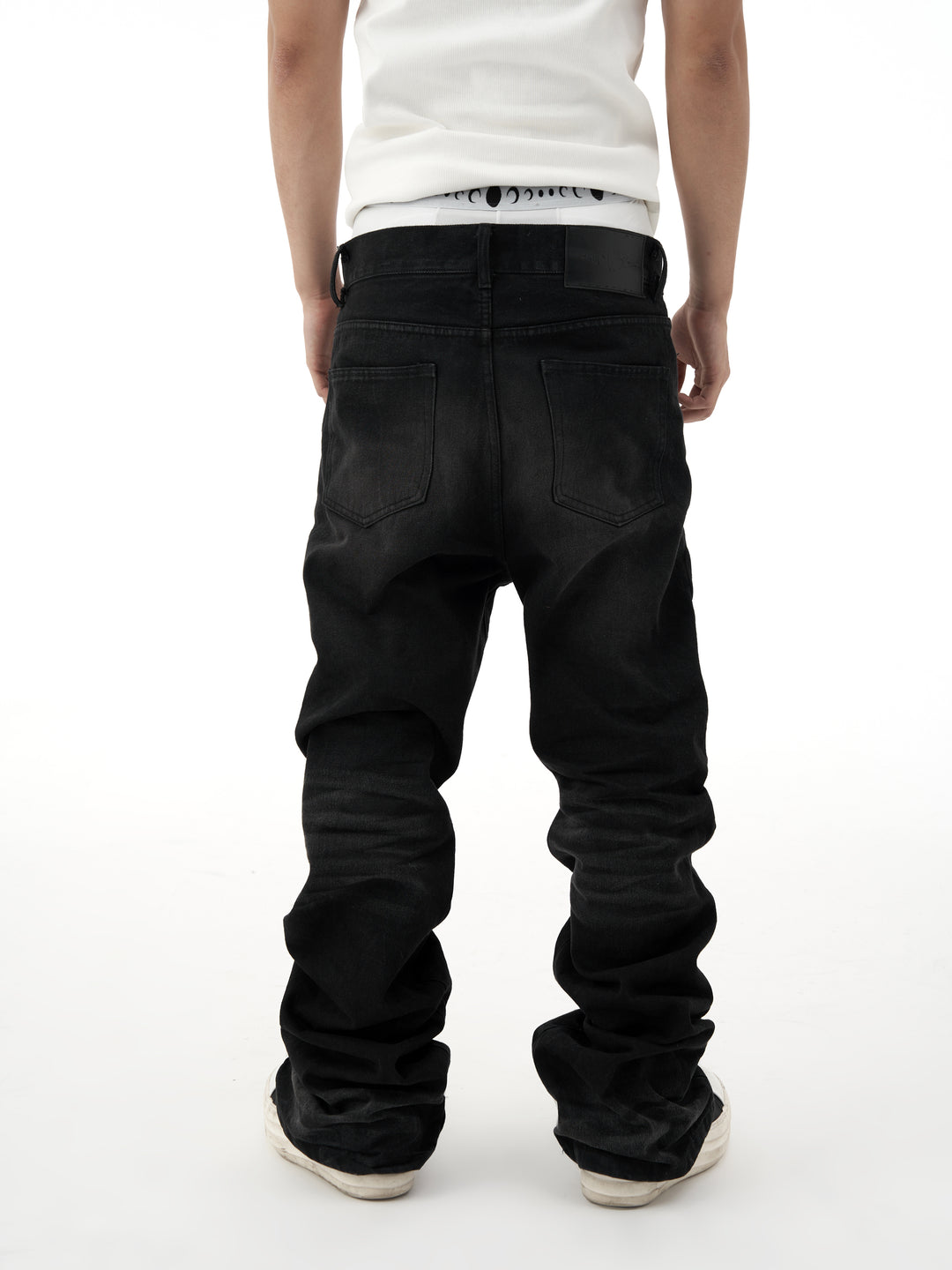 KARMANISTIC Rivet Zipper Fly Washed Flared Jeans | Face 3 Face