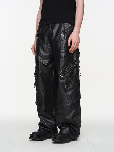 BLIND NO PLAN Heavy Duty Metal Decorative Biker Work Pants | Face 3 Face