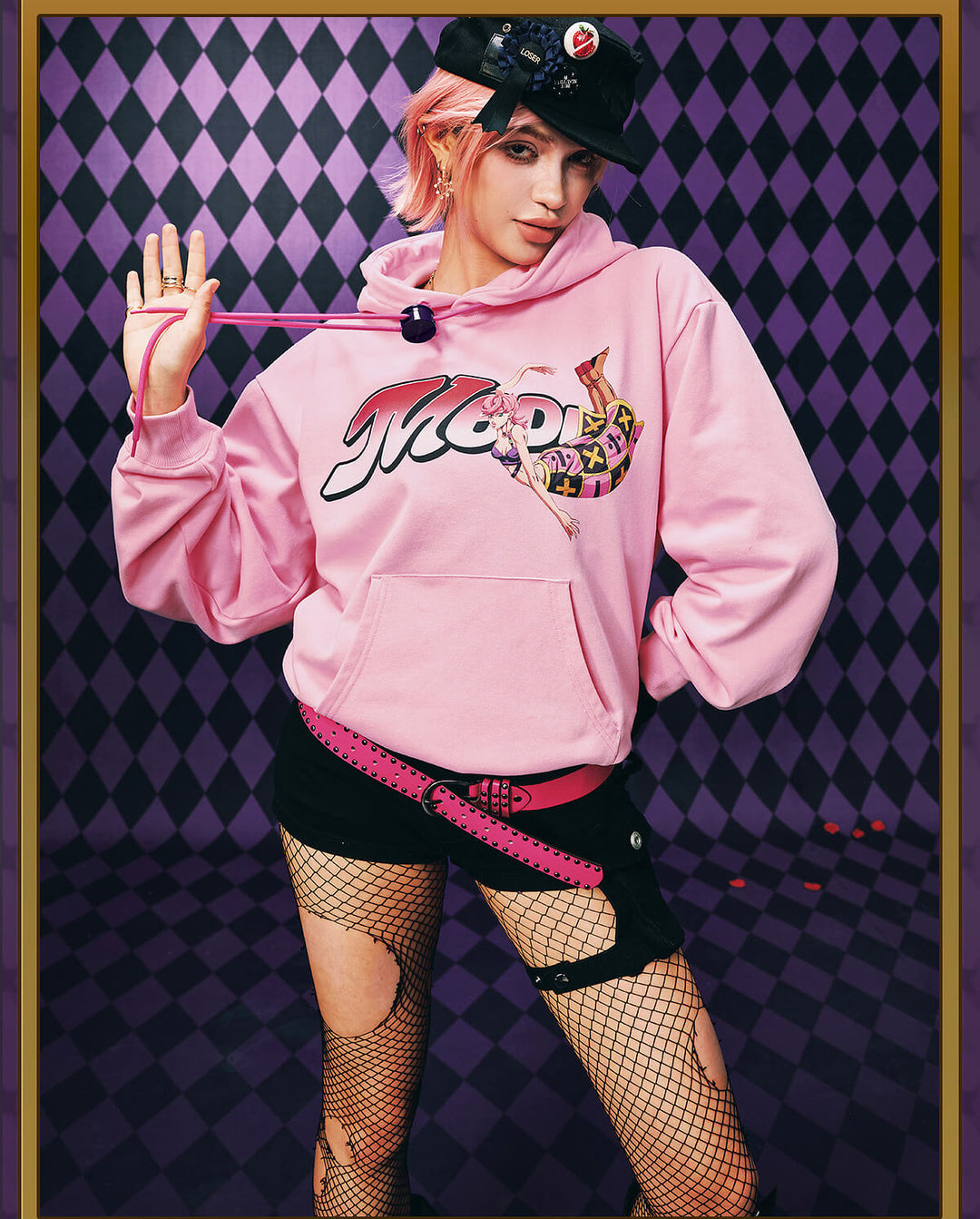 MEDM × JOJO Accent Drawstring Print Hoodie | Face 3 Face