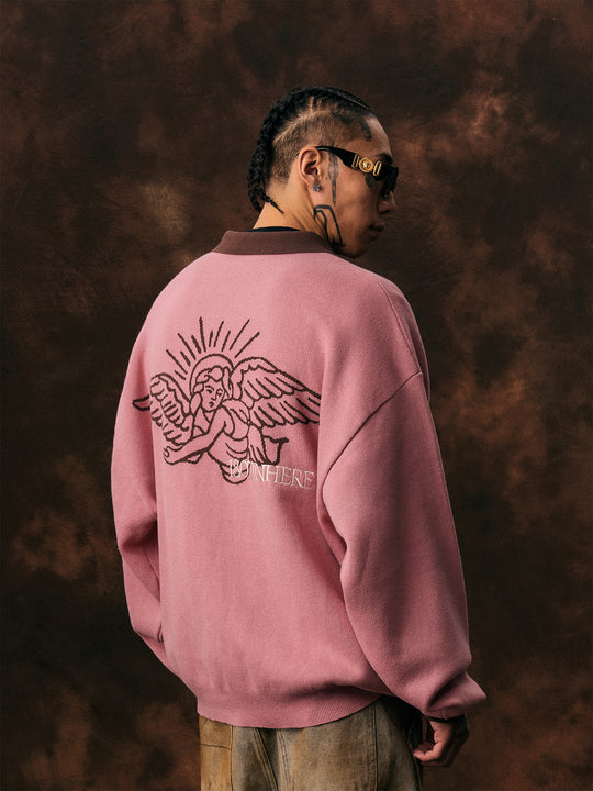 1807 Angel STILL GOING  Half Zip Polo Knit Sweater | Face 3 Face