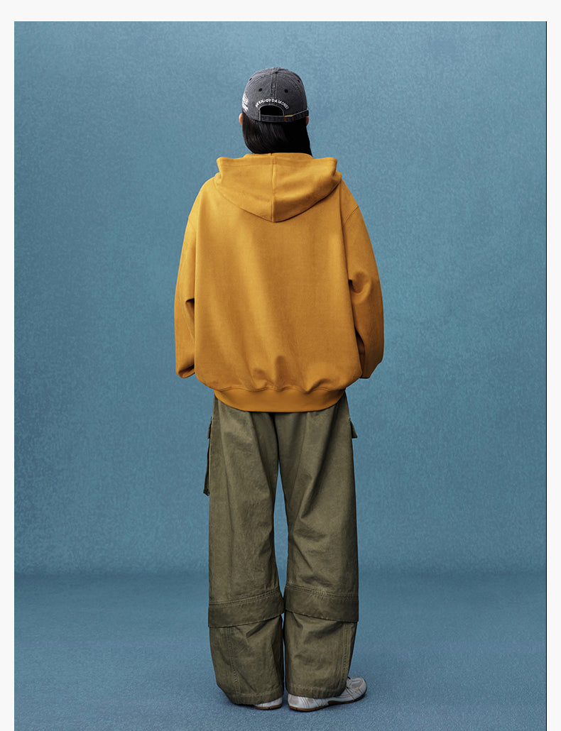 MEDM Suede Logo Patch Zip-Up Hoodie | Face 3 Face