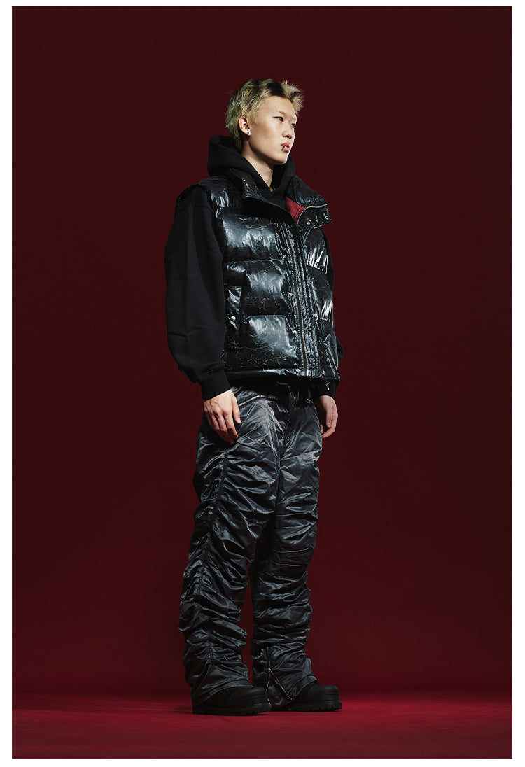 Remedy Cracked Design Puffer Vest | Face 3 Face