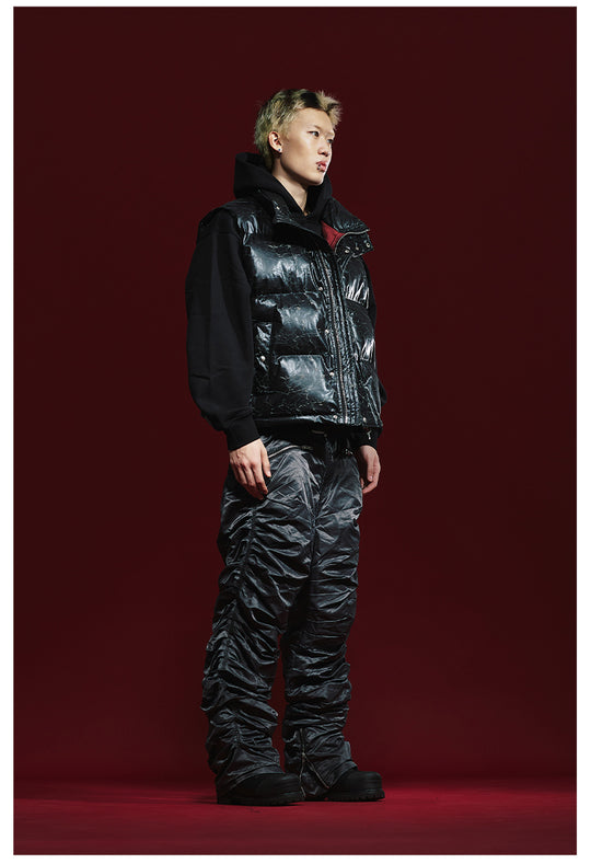 Remedy Cracked Design Puffer Vest | Face 3 Face