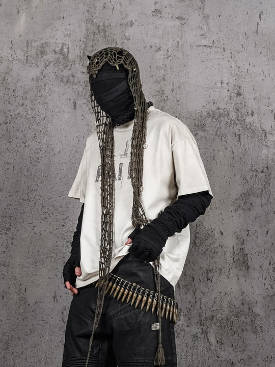 UNDERWATER Dirty Dye Destroyed Dusty White Vintage Print Tee | Face 3 Face