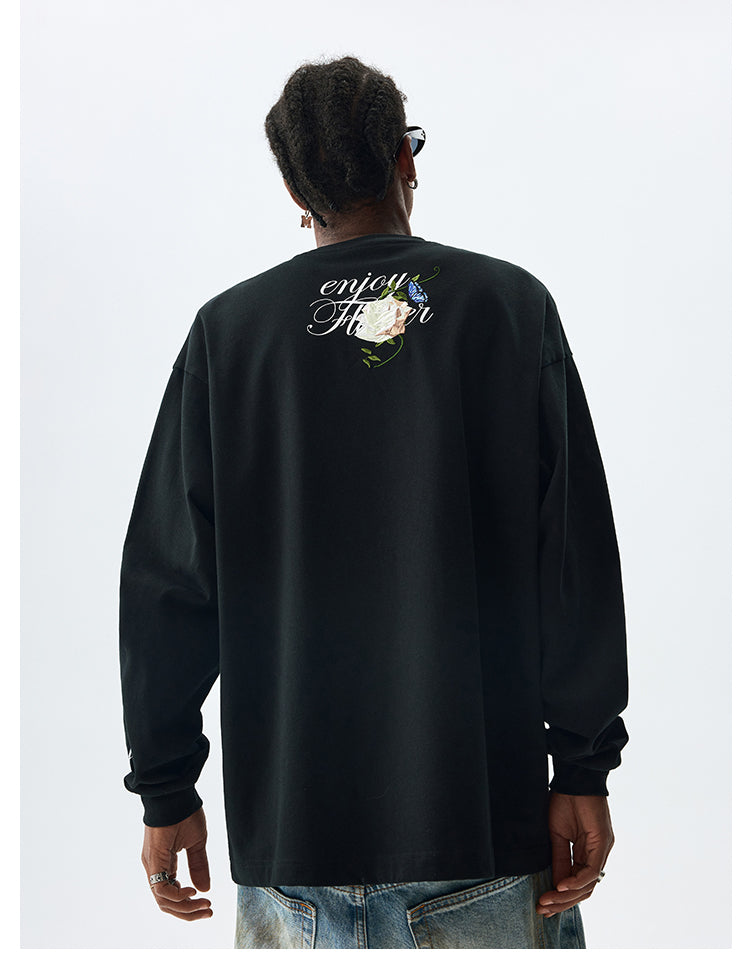 MEDM Vine and Flower Butterfly Logo Long Sleeve Tee | Face 3 Face