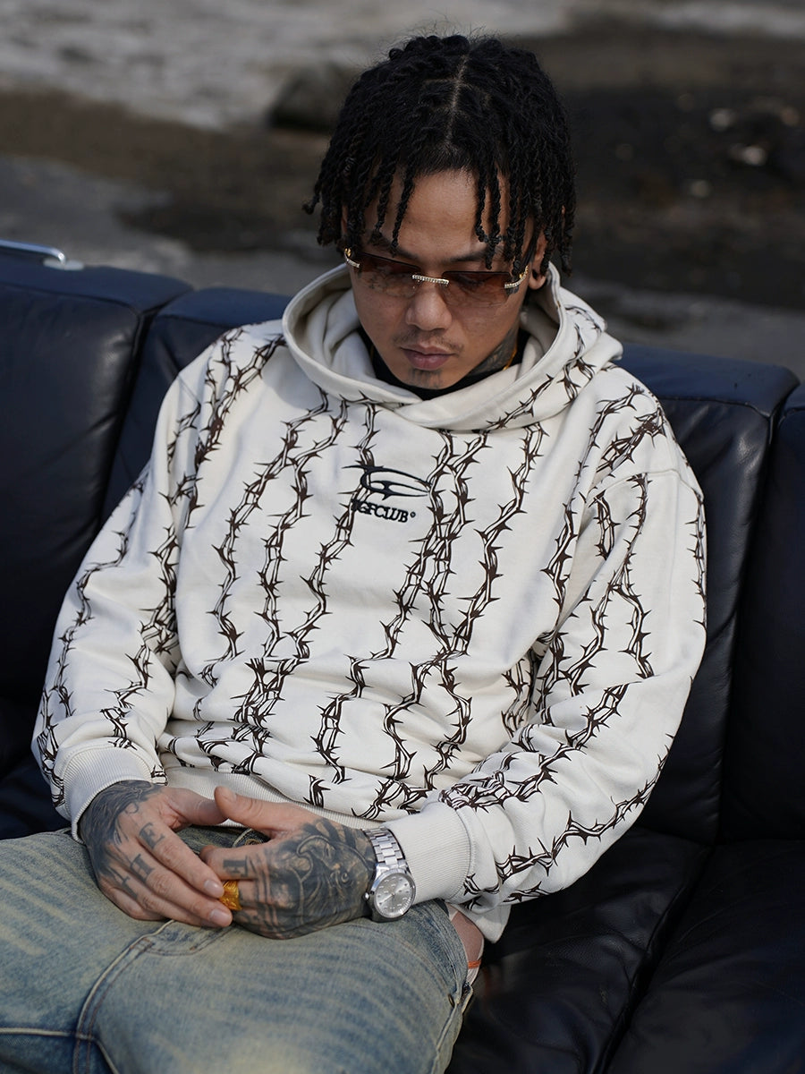 TGFCLUB Thorns Full Print Logo Embroidered Hoodie | Face 3 Face