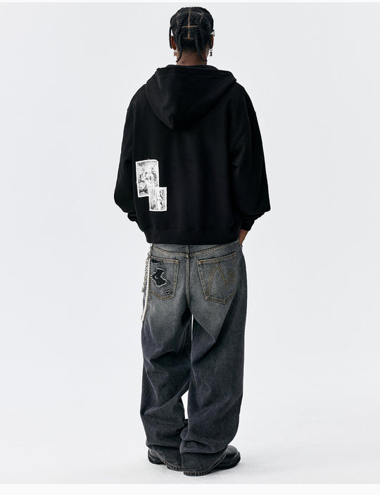 MEDM Angel Patch Zip Up Hoodie | Face 3 Face