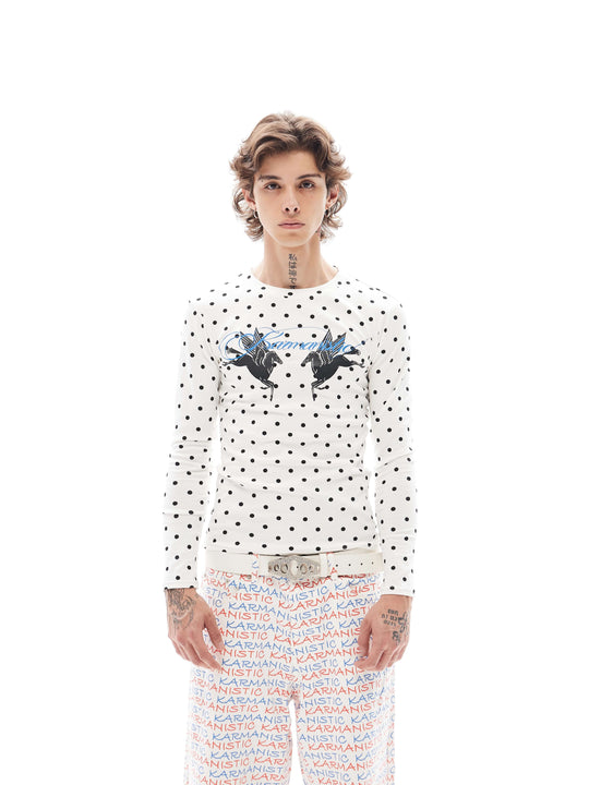 KARMANISTIC All Over Dot Chest Pegasus Print Long Sleeve Tee | Face 3 Face