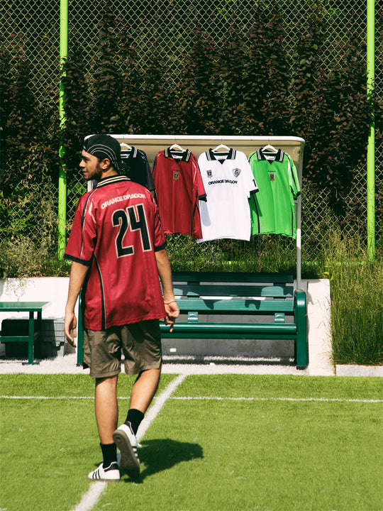 ORANGEDRAGON ODFC Striped Embroidered Soccer Jersey Uniform Polo Shirt | Face 3 Face