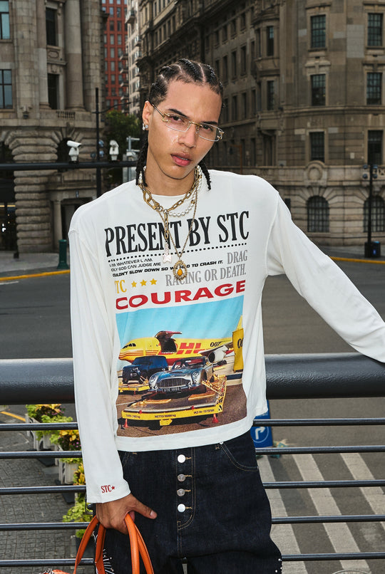 STEEPC Vintage Photo Print Long Sleeve Tee | Face 3 Face