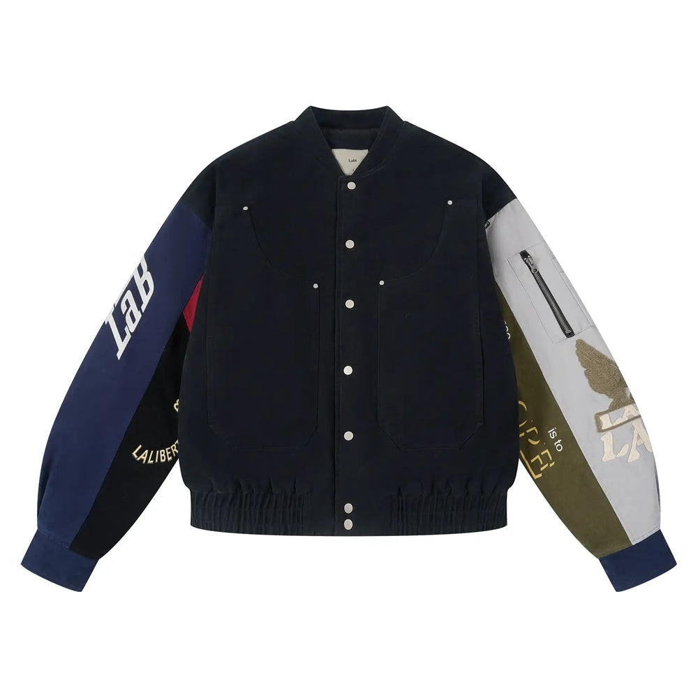 Labt Colorblock Patchwork Bomber Jacket | Face 3 Face