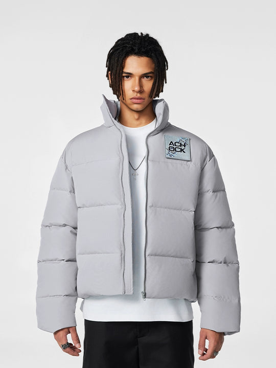 Puffer Jacket | Achock Basic Velcro Embroidered Puffer Jacket | Face 3 Face