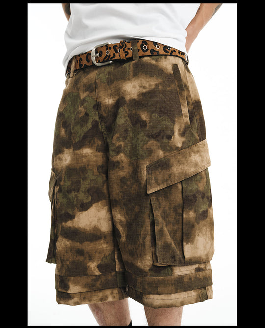 NOVACAM Camouflage Multi-Pocket Baggy Cargo Shorts | Face 3 Face