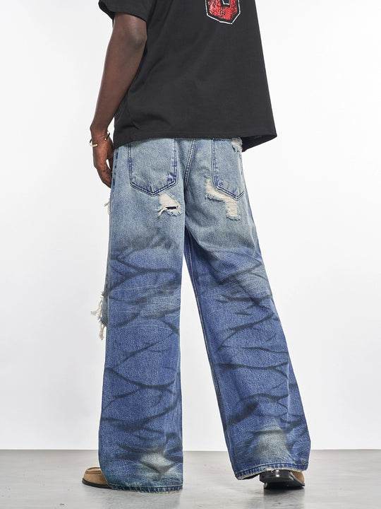 F3F Select Destroyed Washed Large Hole Jeans | Face 3 Face