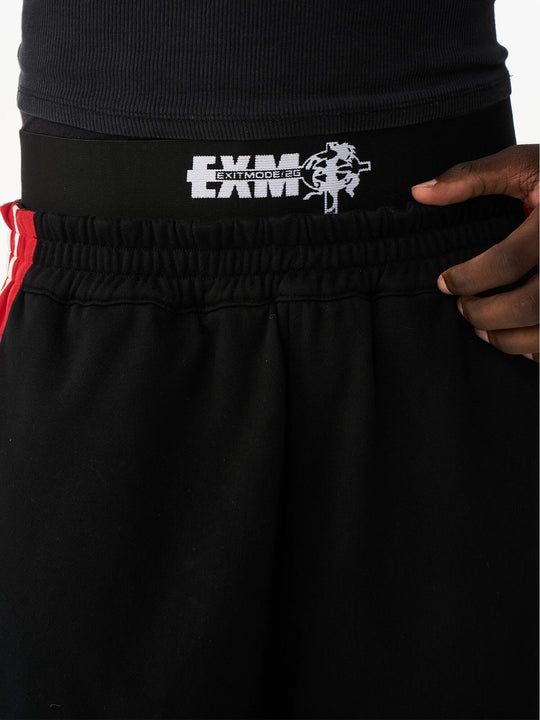 EXITMODE BY BLIND NO PLAN Double Waist Color Block Stripe Baggy Sweatpants | Face 3 Face