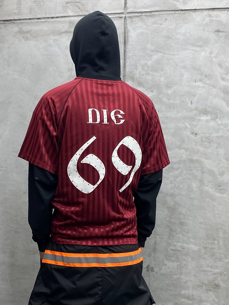 RUSURE Striped Patch Rivets Soccer Jersey | Face 3 Face