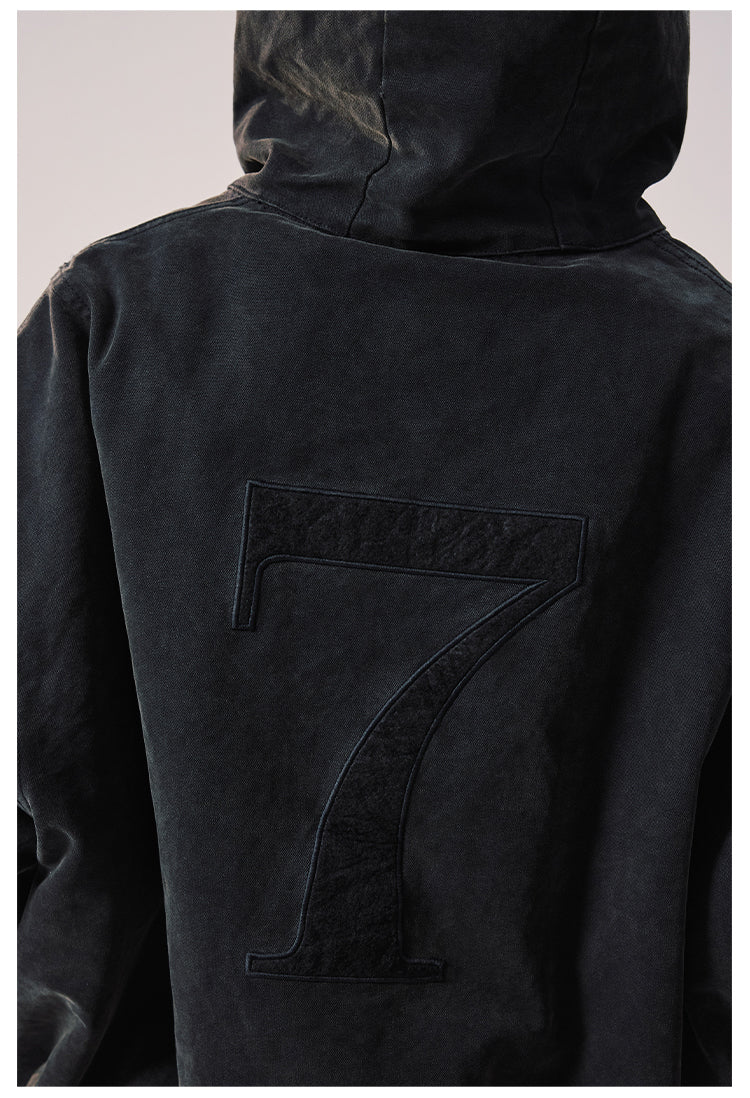 Remedy Embroidered Washed Hooded Bomber Jacket | Face 3 Face