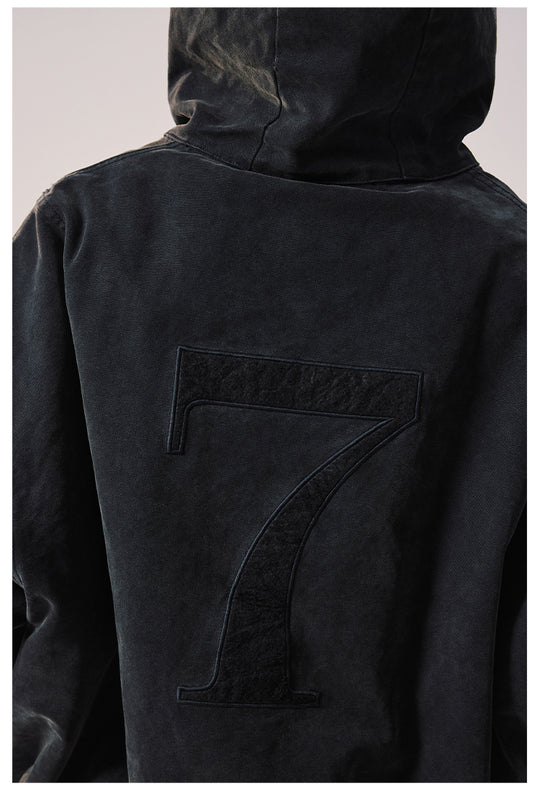 Remedy Embroidered Washed Hooded Bomber Jacket | Face 3 Face