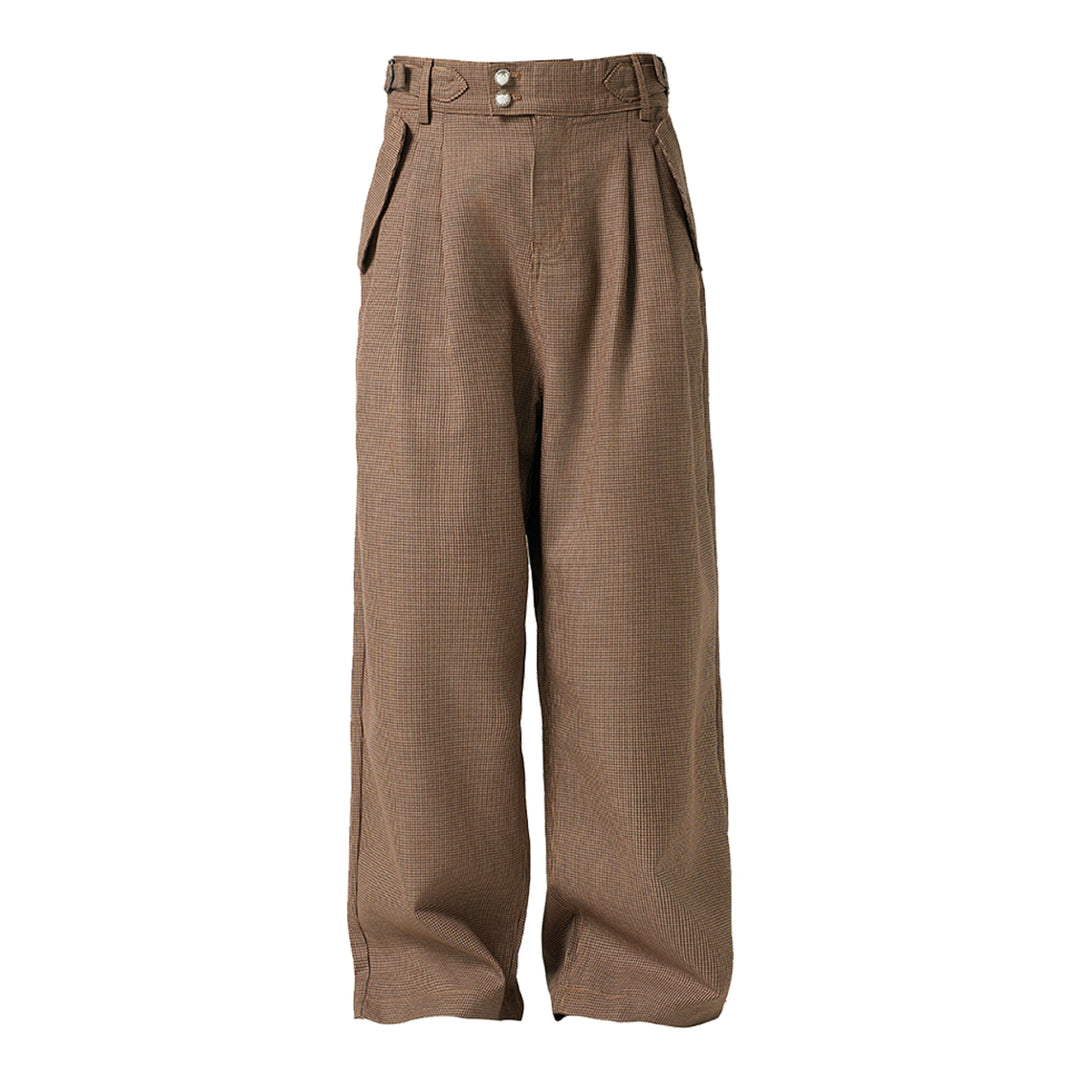 STEEPC Houndstooth Tucked Baggy Suit Pants | Face 3 Face