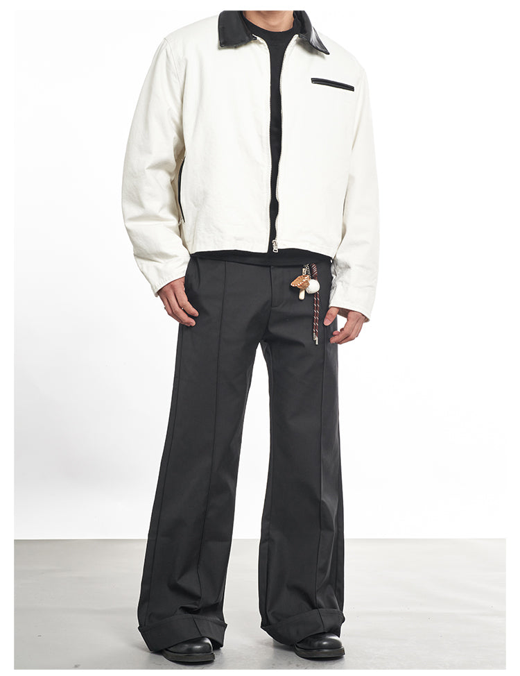 F3F Select Folded Leg Pleated Flared Suit Pants | Face 3 Face