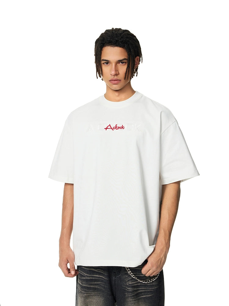 Graphic Tee | Achock Flower Logo Embroidery Tee | Face 3 Face